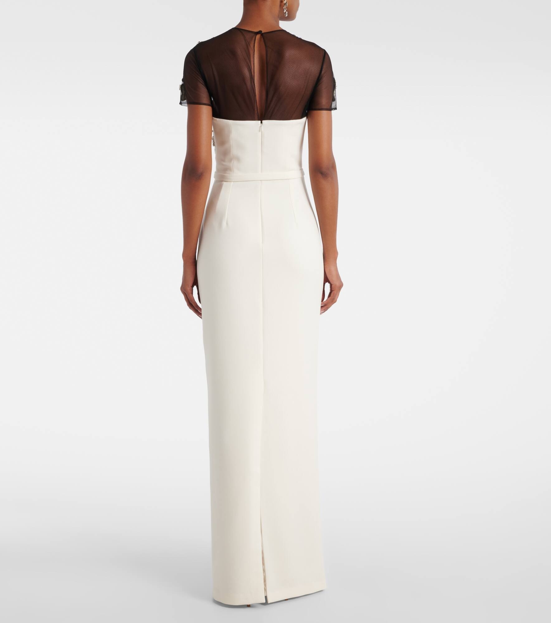 Embellished crêpe gown - 3