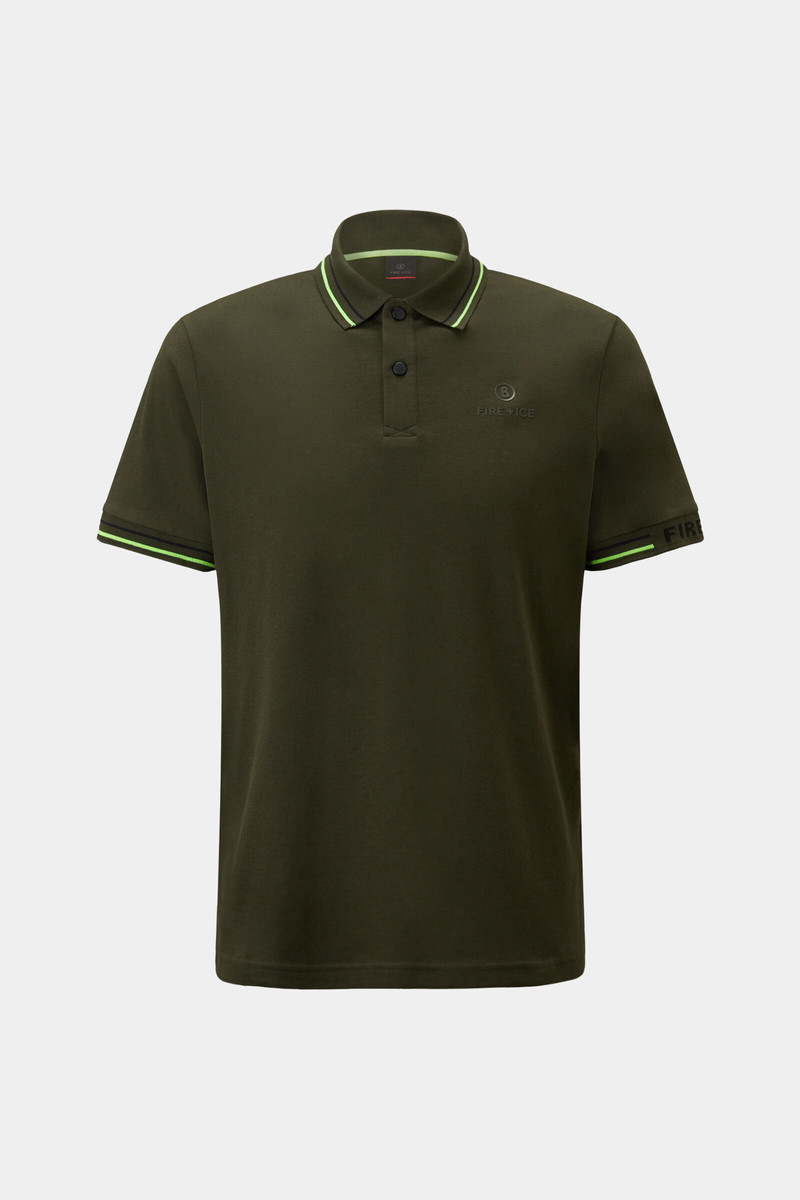 Arjan polo shirt in Olive green/lime 1