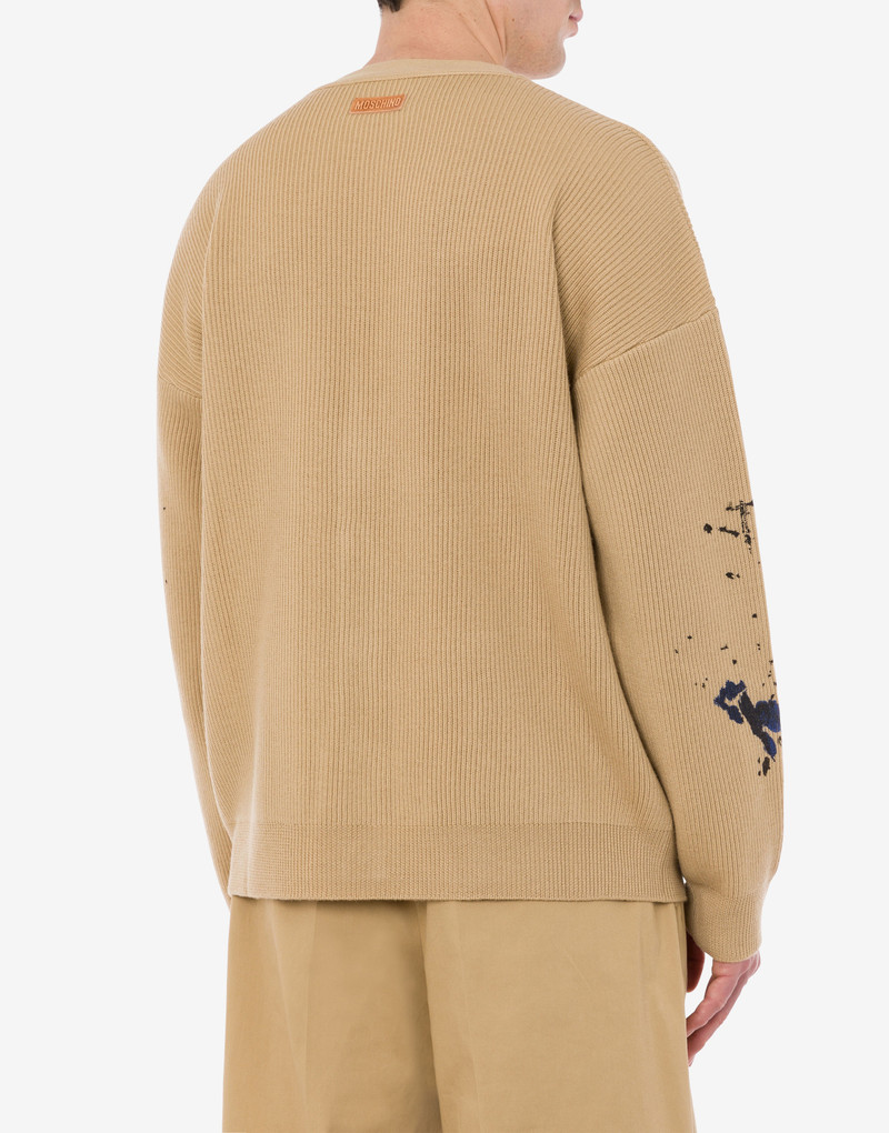 PAINTED EFFECT WOOL CARDIGAN 3