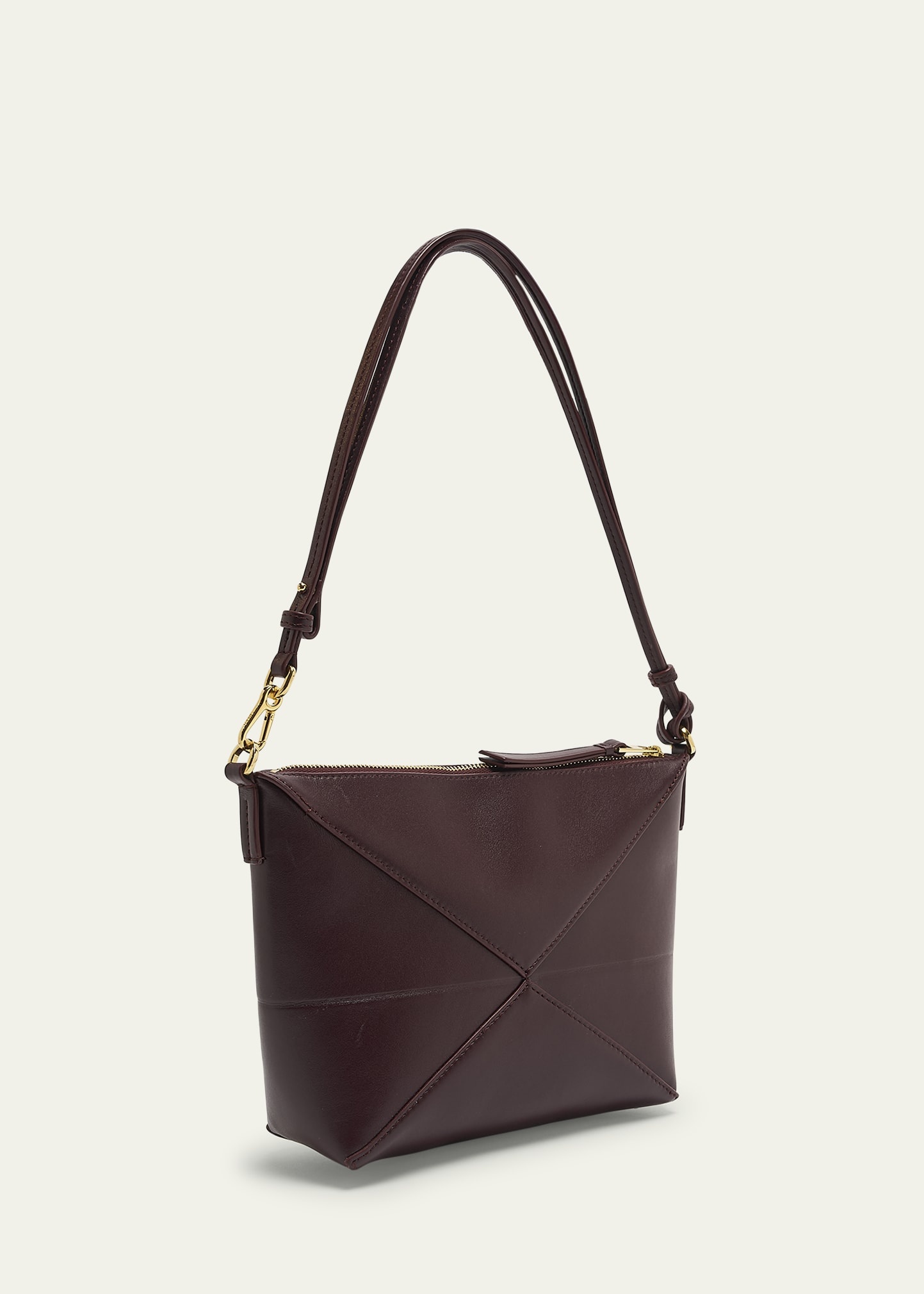 Puzzle Fold Leather Pouch Shoulder Bag - 3