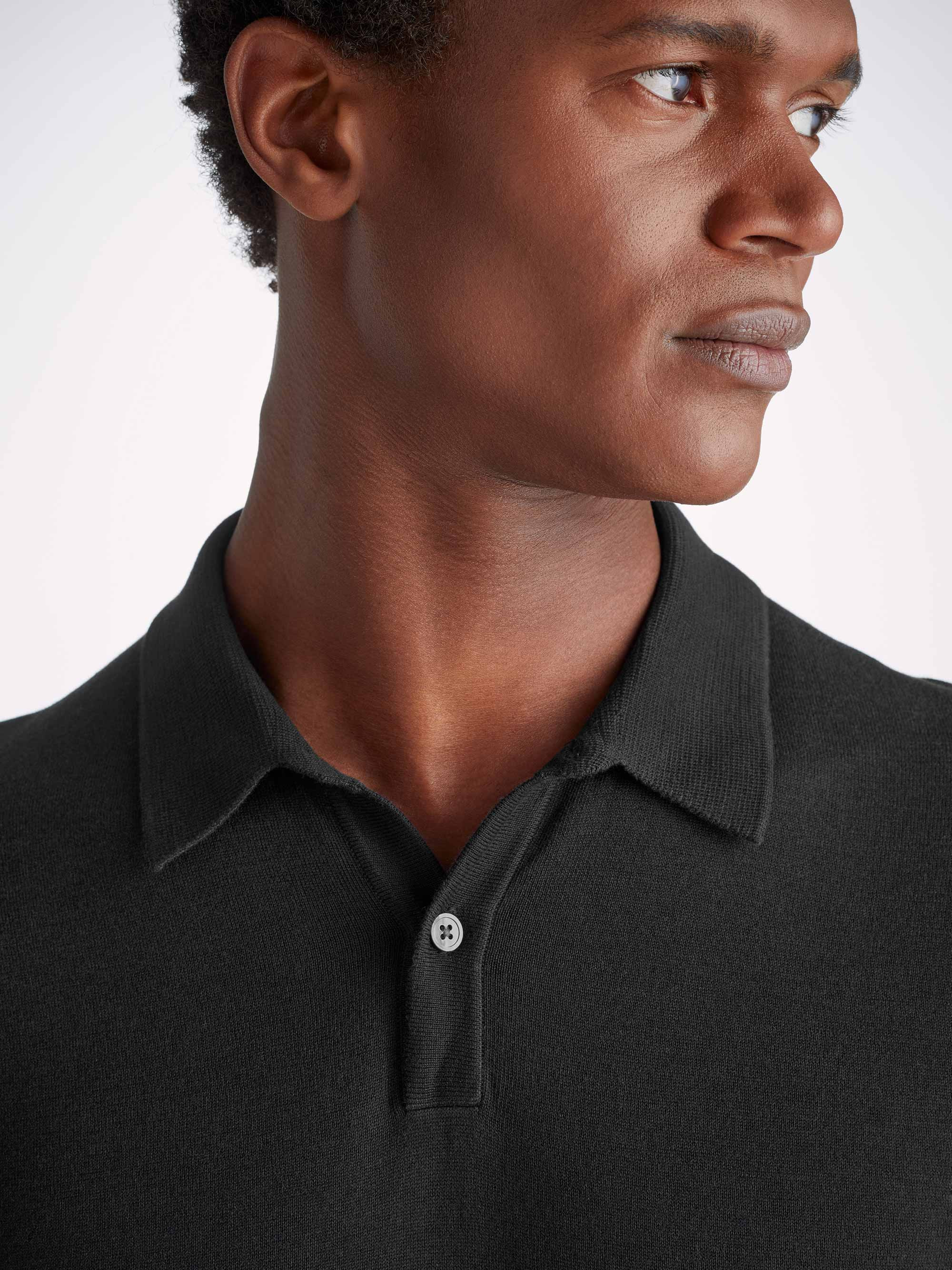 Men's Polo Shirt Jacob Sea Island Cotton Black - 5