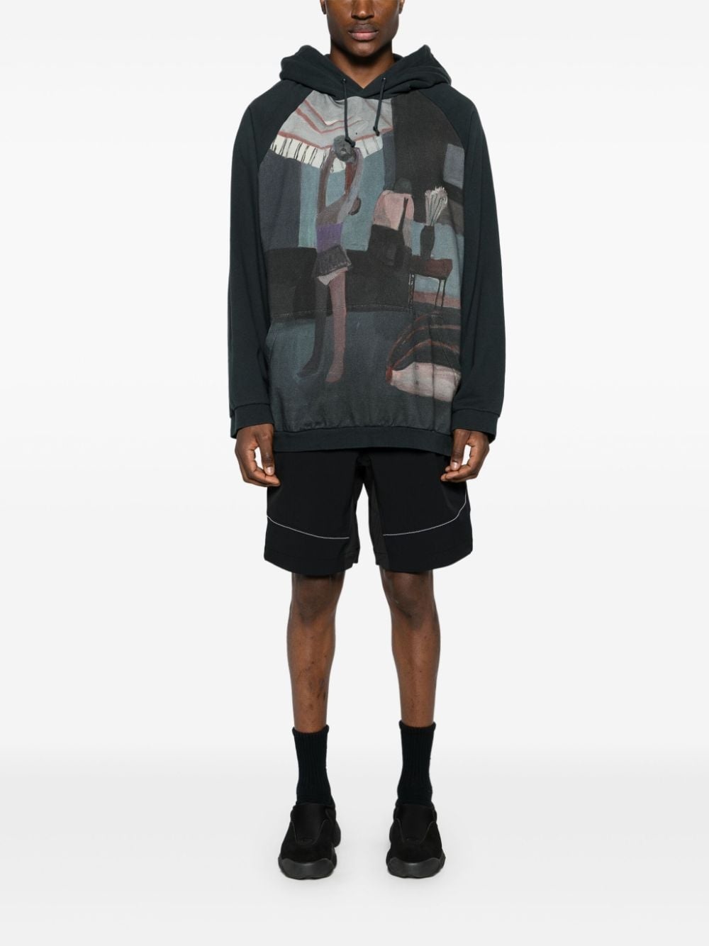 graphic-print cotton hoodie - 2
