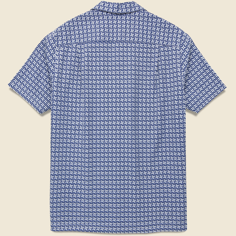 Portuguese Flannel Soul Tile Camp Shirt - Blue outlook