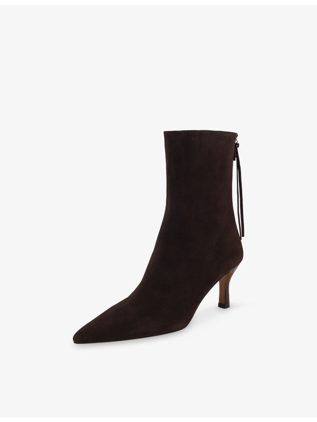 Zipped Heeled Suede Ankle Boots - 3