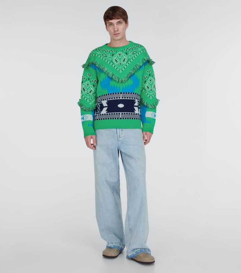 Alanui Icon Bandana jacquard virgin wool sweater outlook