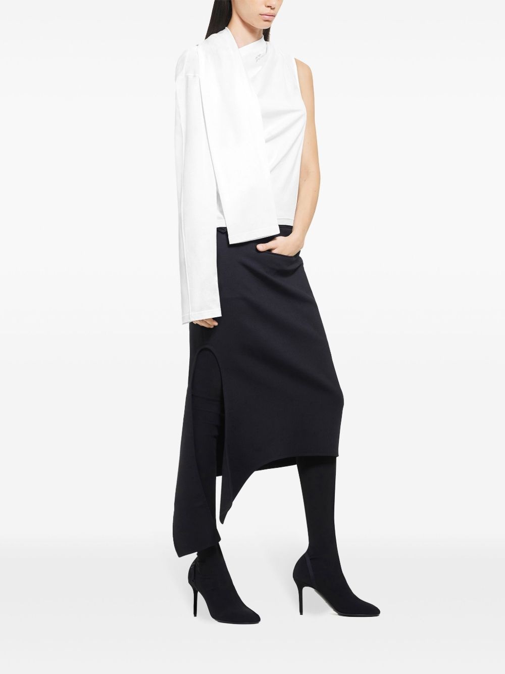 asymmetric off-shoulder T-shirt - 3