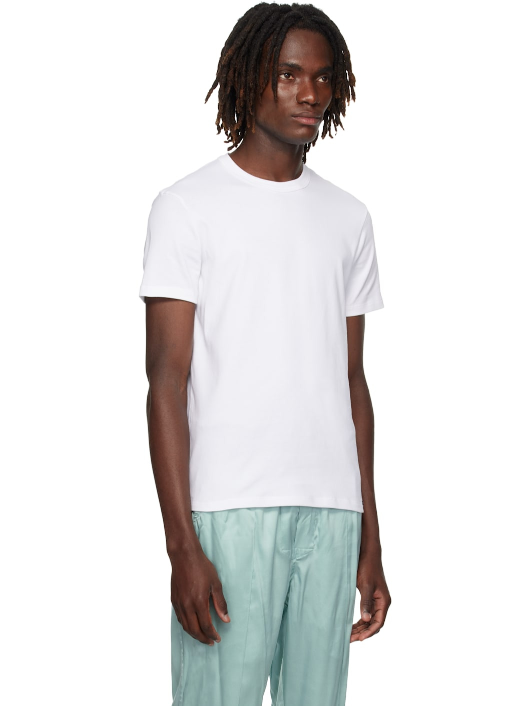 White Cotton Crewneck T-shirt - 2
