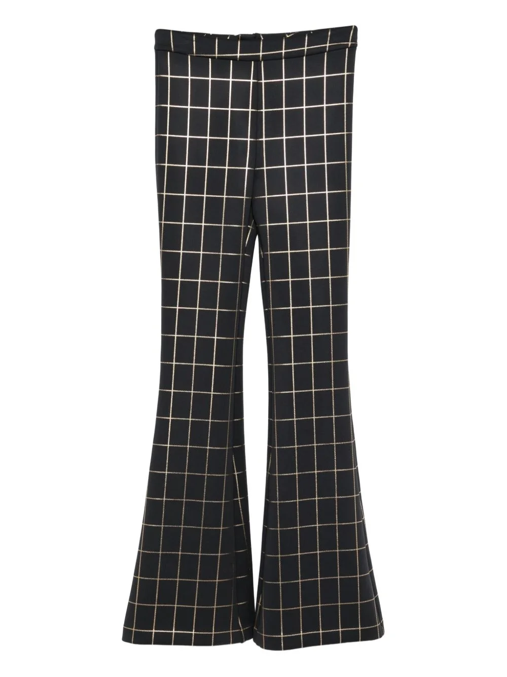checked flared trousers - 1