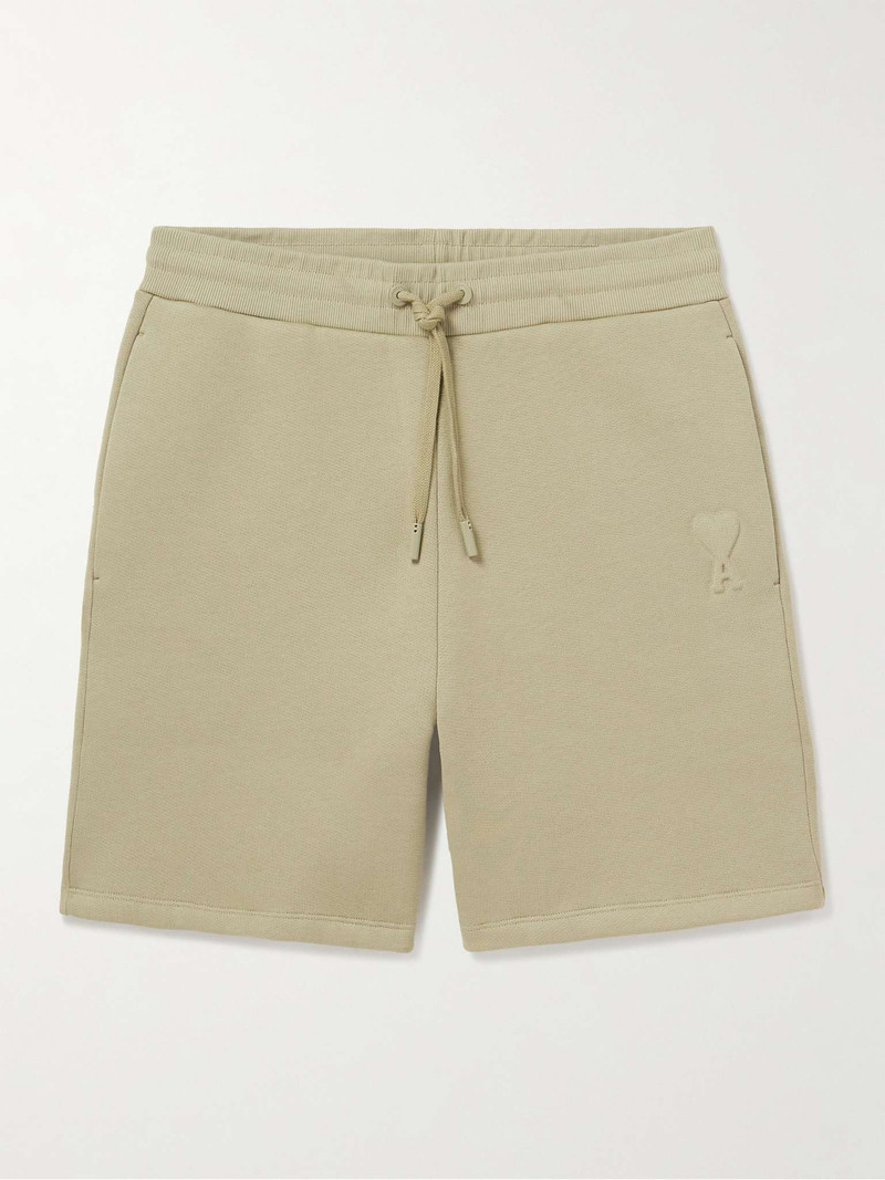 Straight-Leg Logo-Embossed Cotton-Blend Jersey Drawstring Shorts - 1