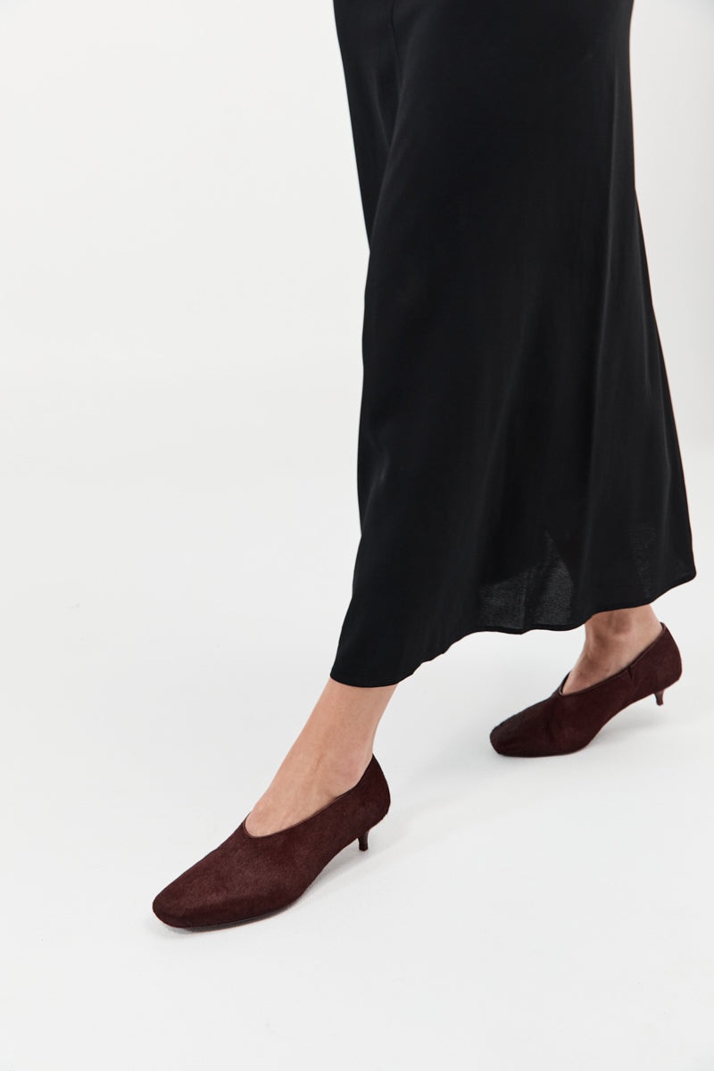 Pony Hair Glove Heel - Plum - 2