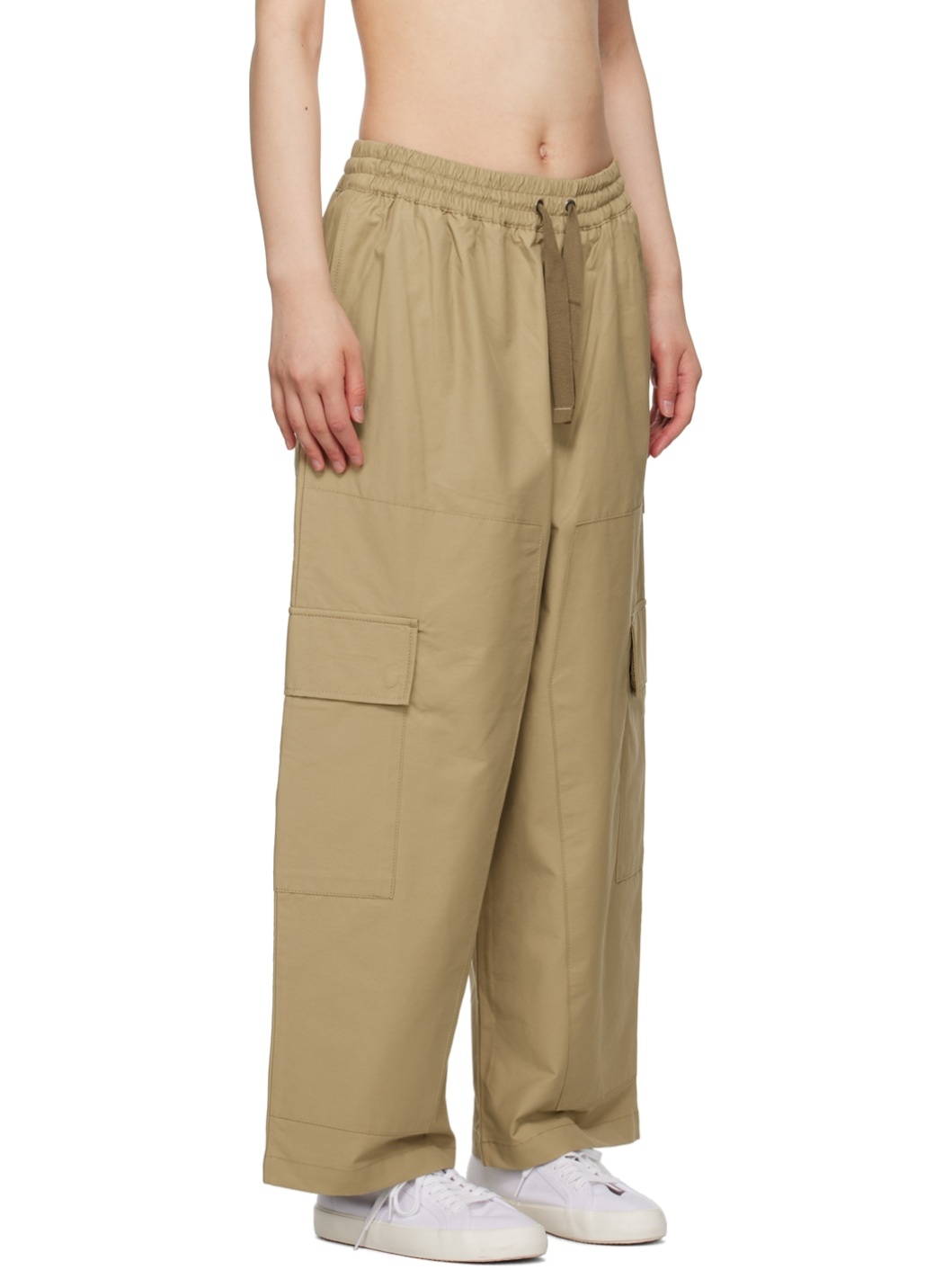 Beige Drawstring Trousers - 2