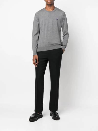 Etro logo-embroidered virgin wool jumper outlook