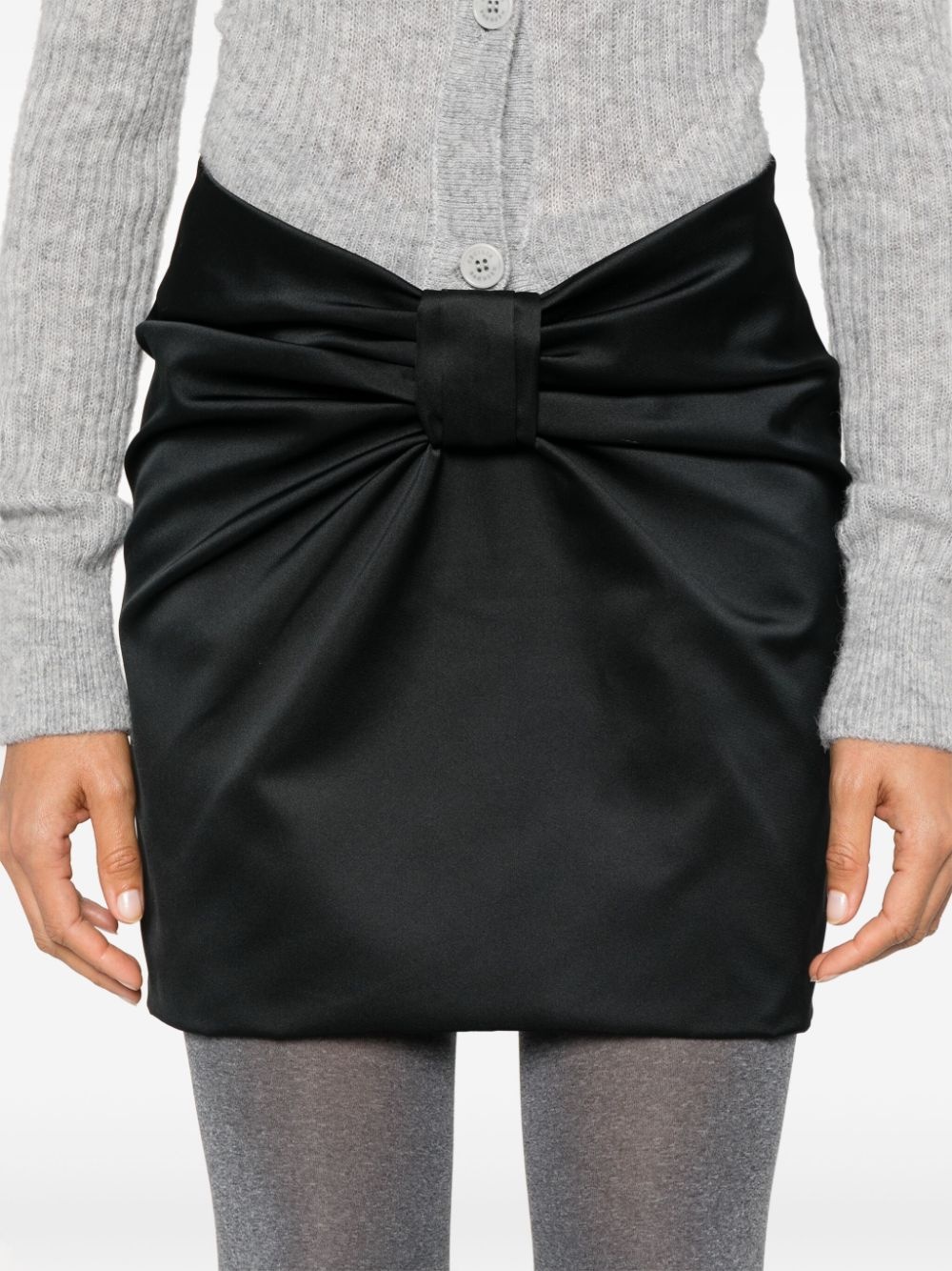 gathered satin mini skirt - 5