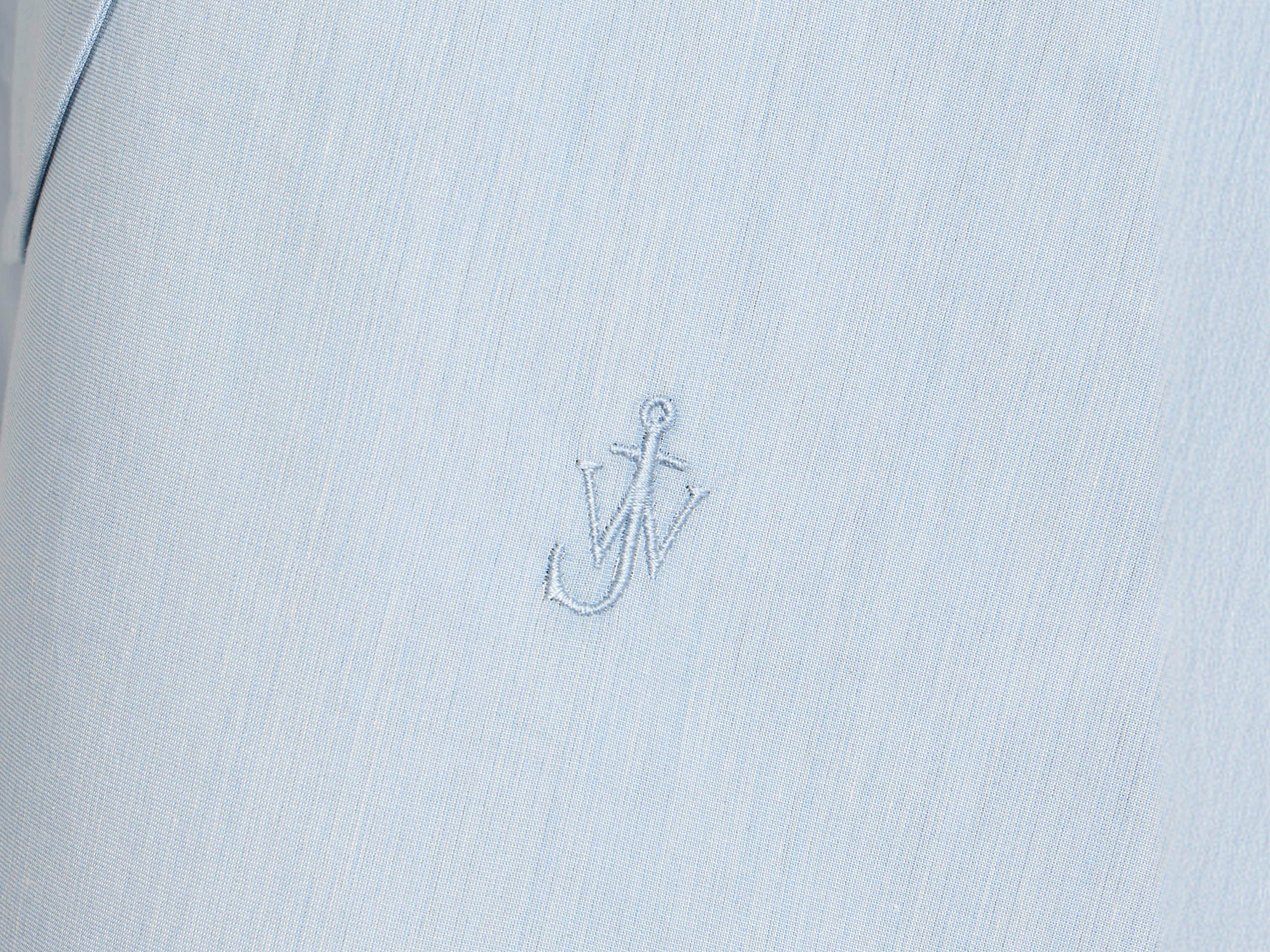 KNOTTED DETAIL SILK SHIRT DRESS IN POWDER BLUE - 5