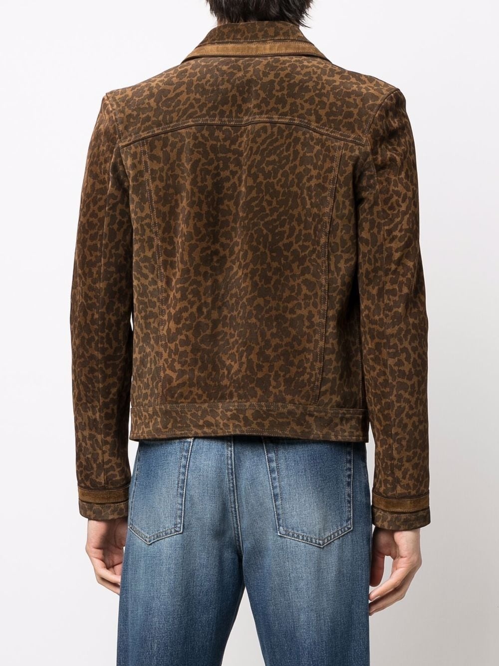 leopard-print suede jacket - 4