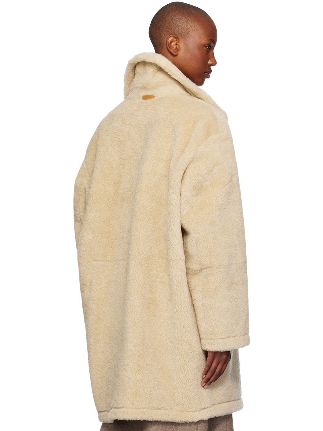Beige Reversible Faux-Fur & Faux-Leather Coat - 3