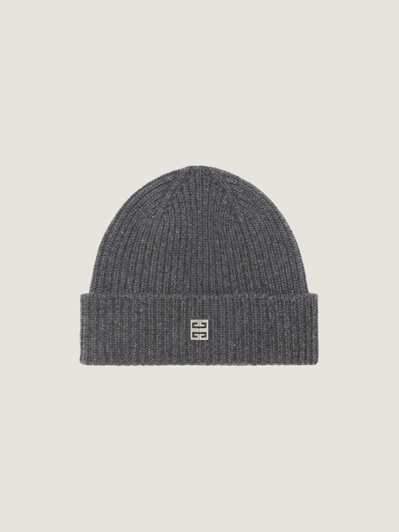RIBBED BEANIE IN WOOL AND CASHMERE 1