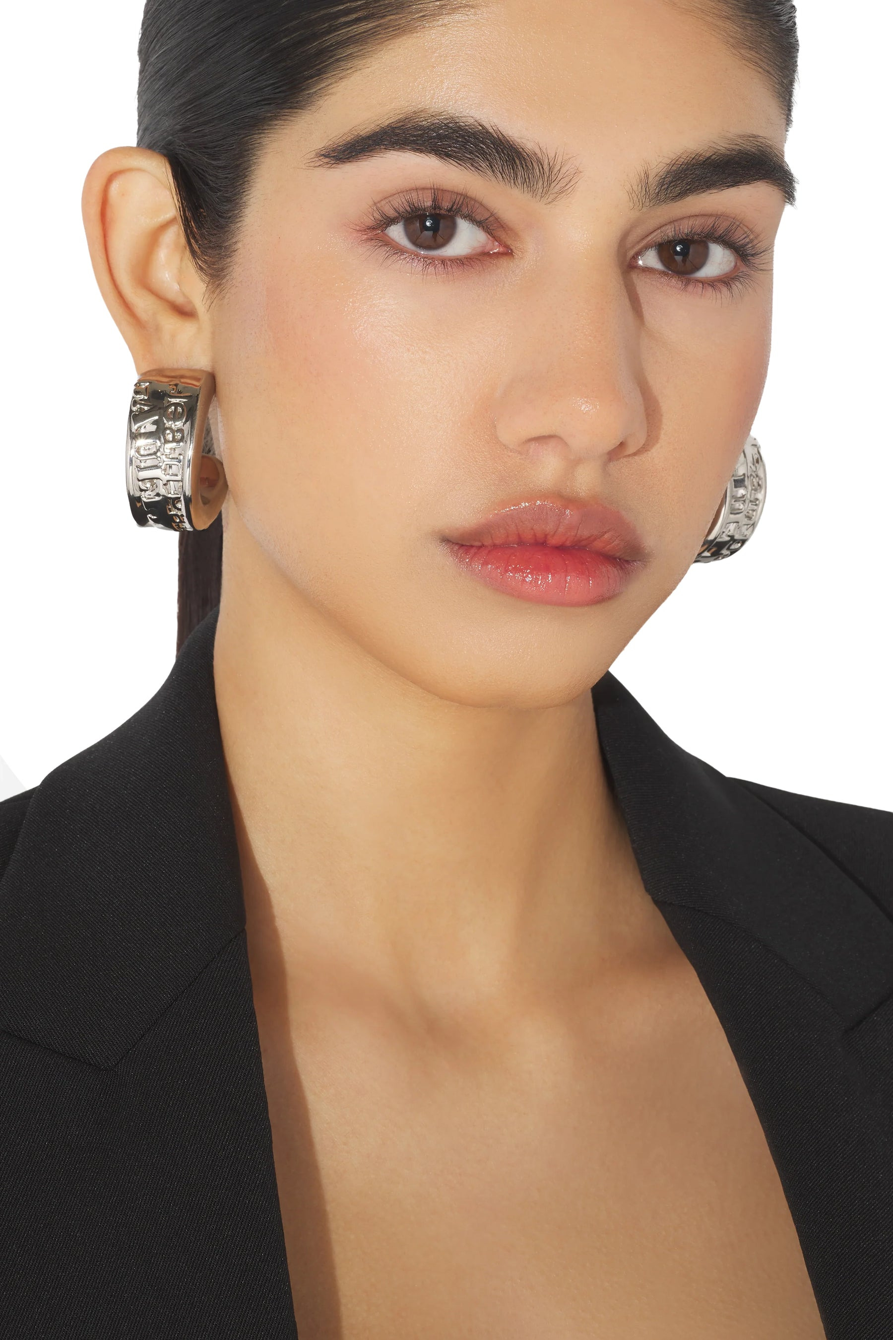 LOGO EARRINGS / SIL - 5
