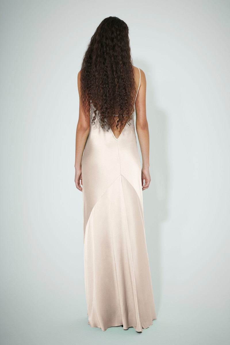 Victoria Beckham Floor Length Cami Dress in Ivory - 1422WDR004235A |  REVERSIBLE