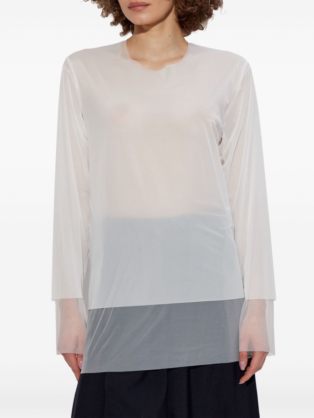 semi-sheer blouse - 3