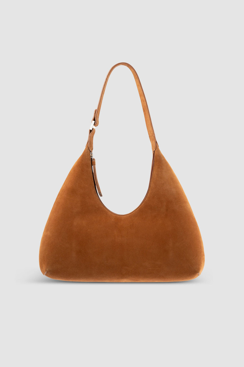 Amber Summer Tan Suede Leather Shoulder Bag 1