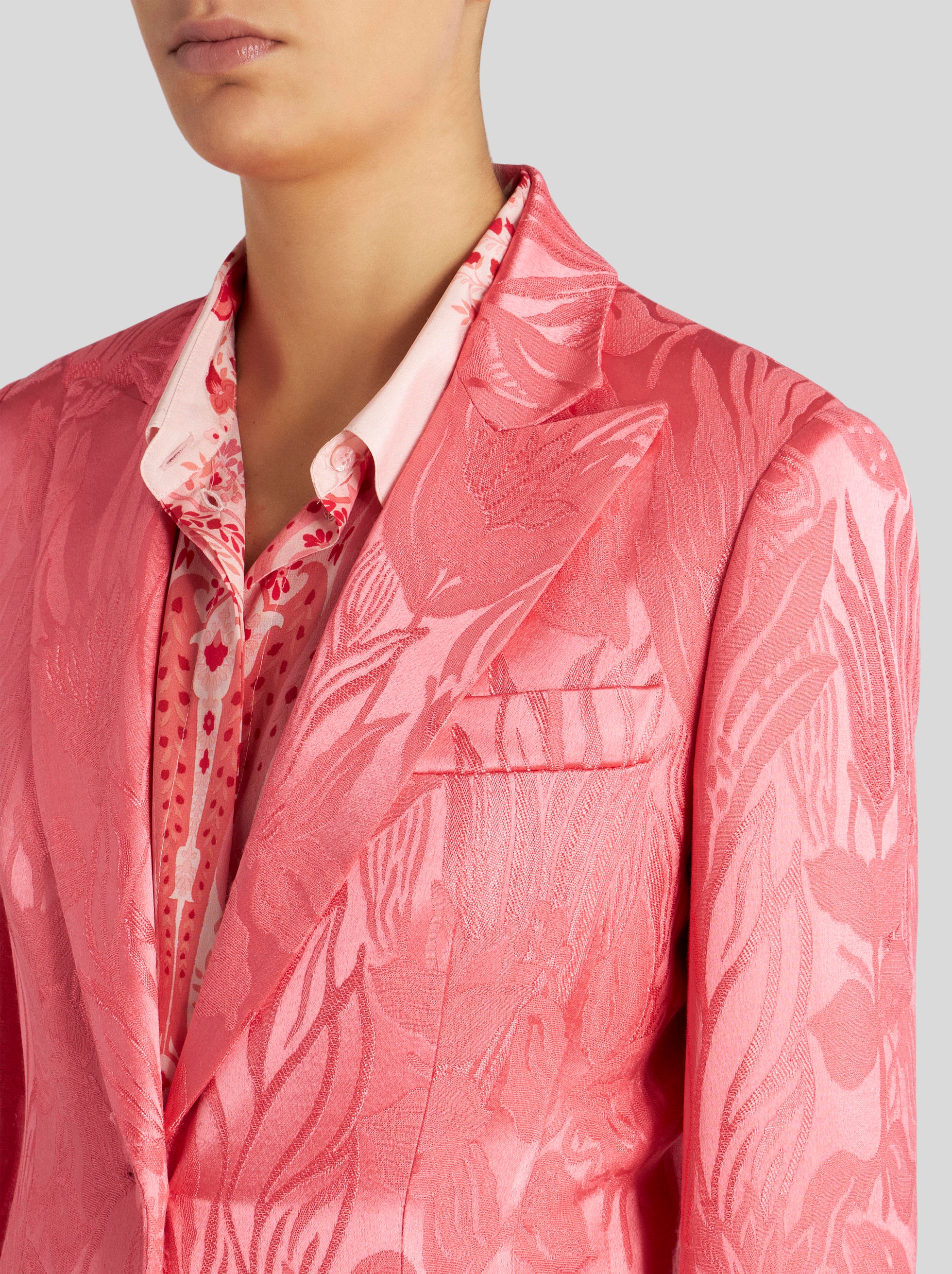 TAILORED JACQUARD FLOWER JACKET - 2
