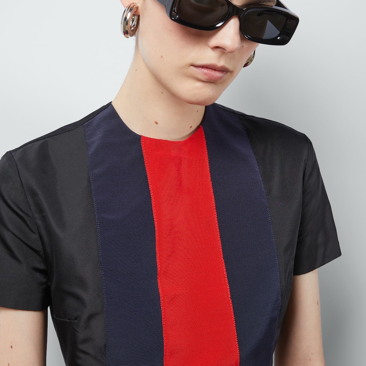Silk cropped top with Web - 3