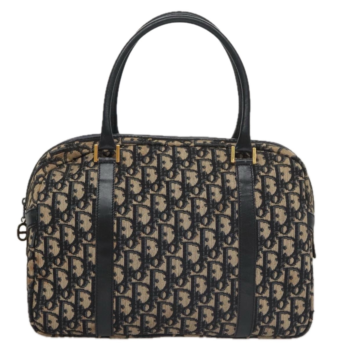 DIOR Trotter Canvas Hand Bag Navy Gold - 2
