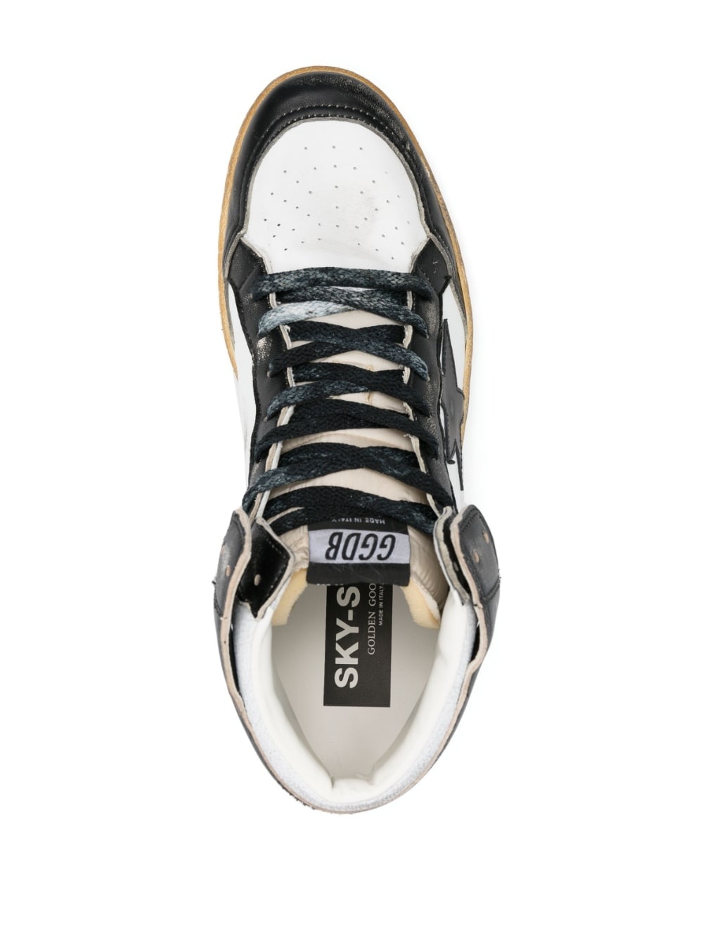 high-top lace-up leather sneakers - 4