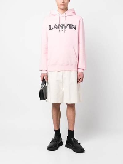 Lanvin embroidered-logo cotton hoodie outlook