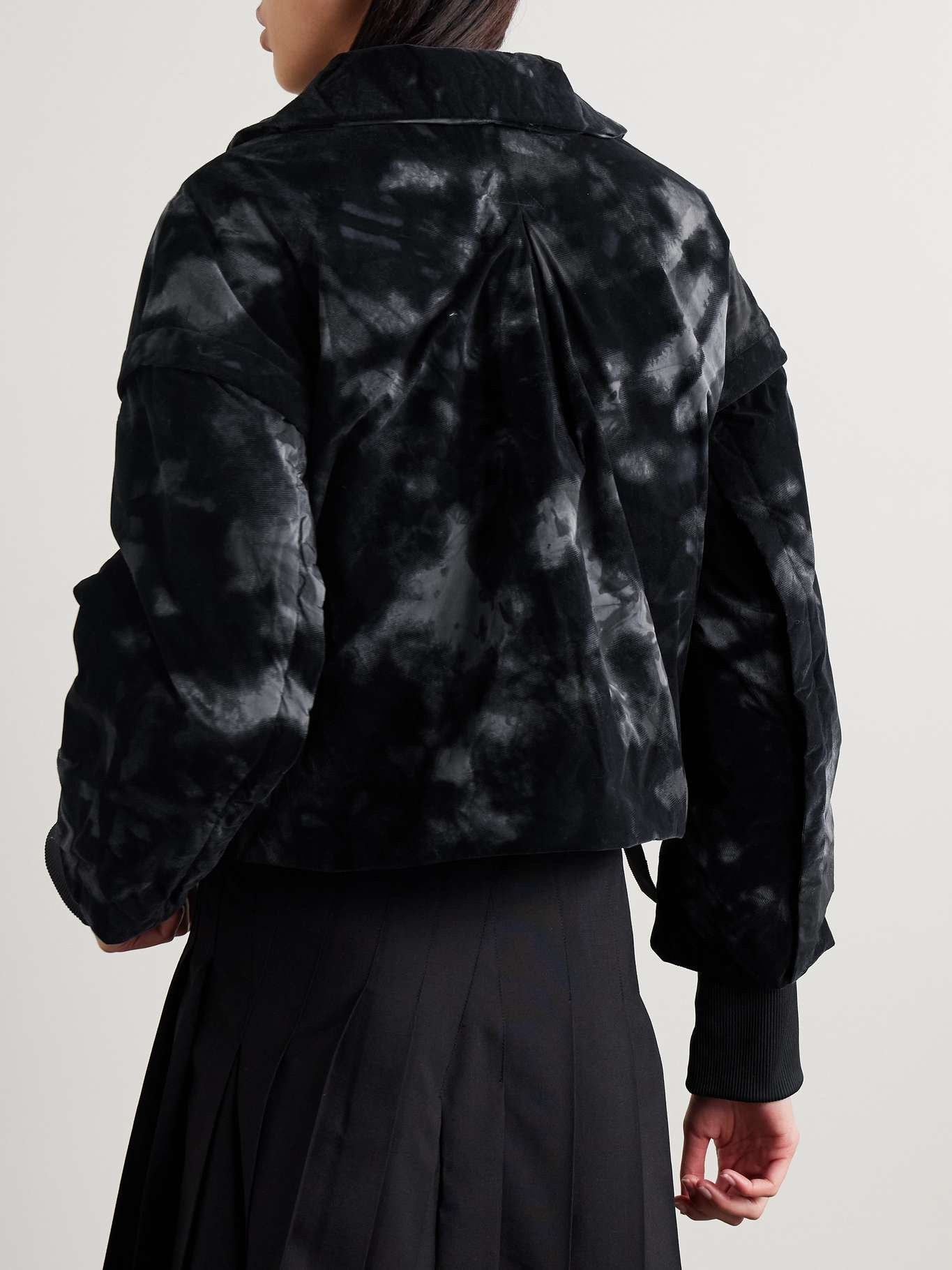+ Y-3 cropped padded flocked shell jacket - 4
