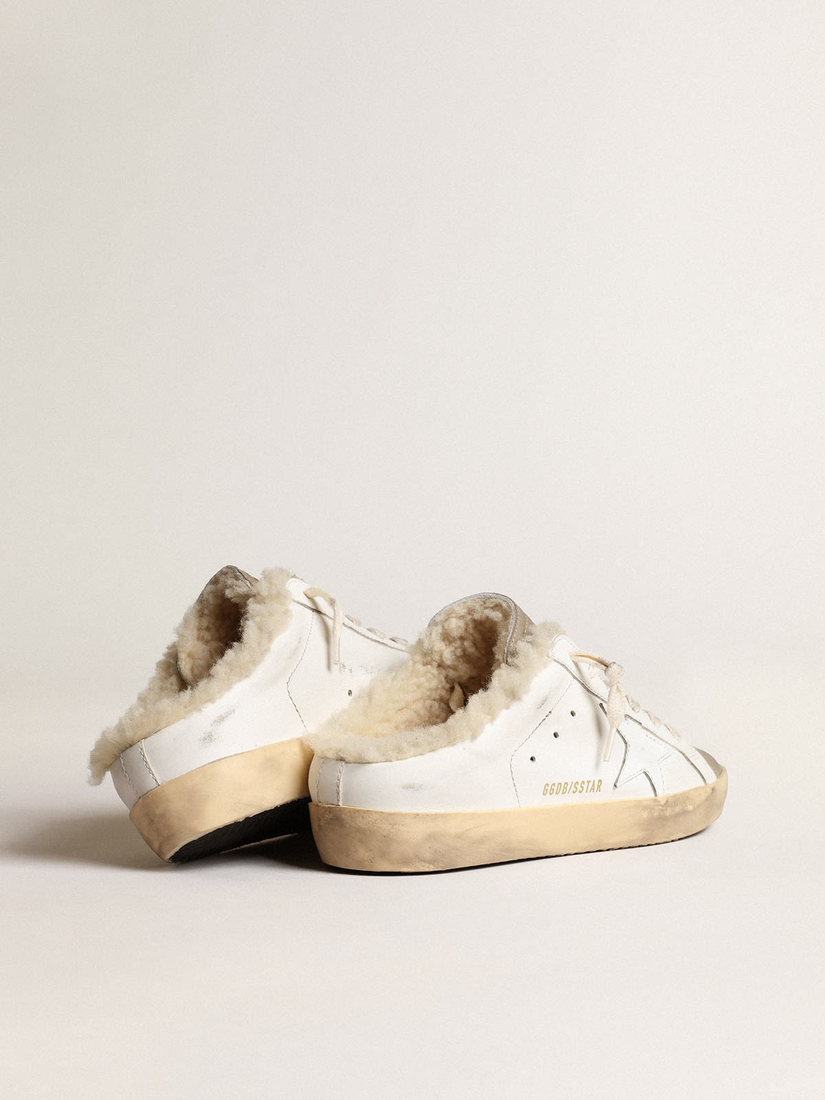 Super-Star Sabots with white leather star and shearling lining - 5