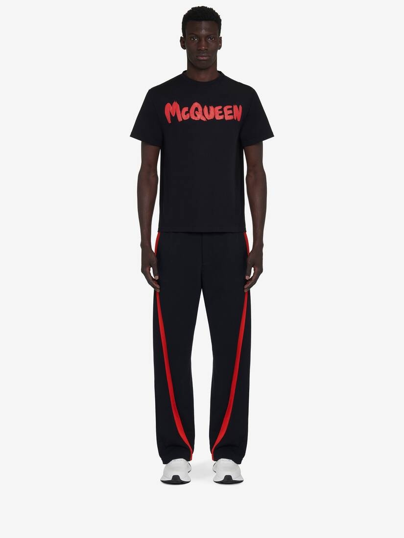 Men's McQueen Graffiti T-shirt in Black/red - 3
