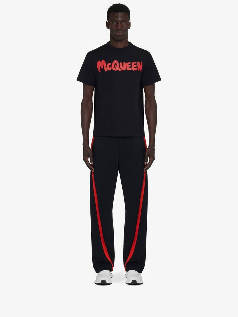 Men's McQueen Graffiti T-shirt in Black/red 3