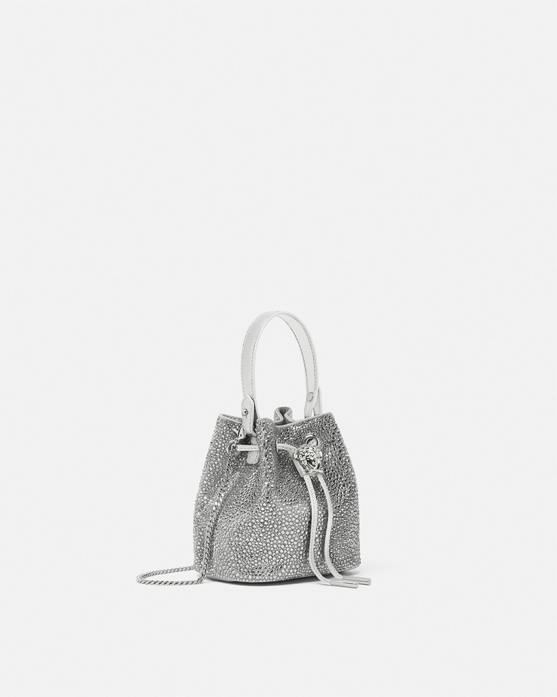 VERSACE La Medusa Embellished Satin Mini Bucket Bag outlook