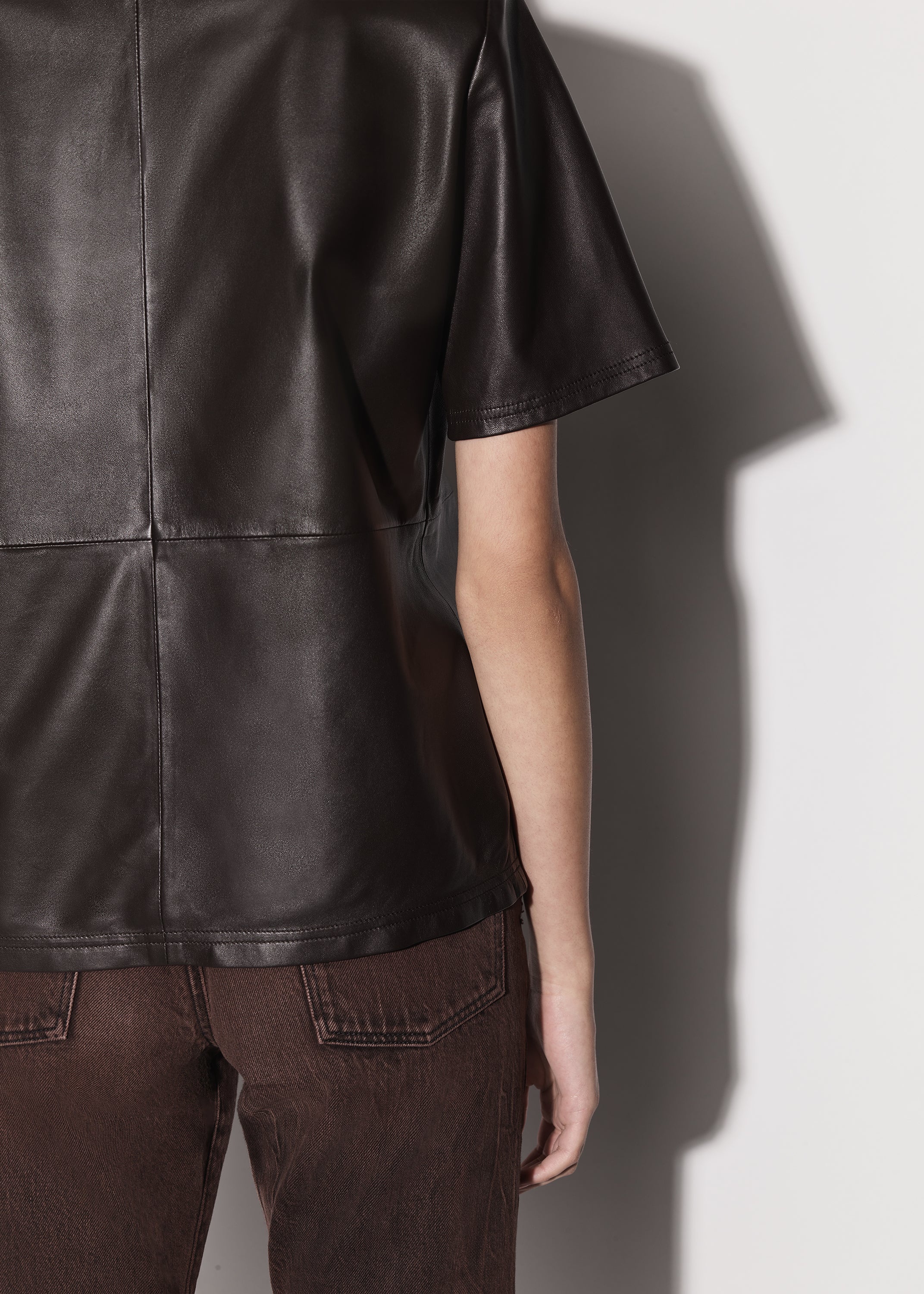 LEATHER STRONG SHOULDER TEE - 8