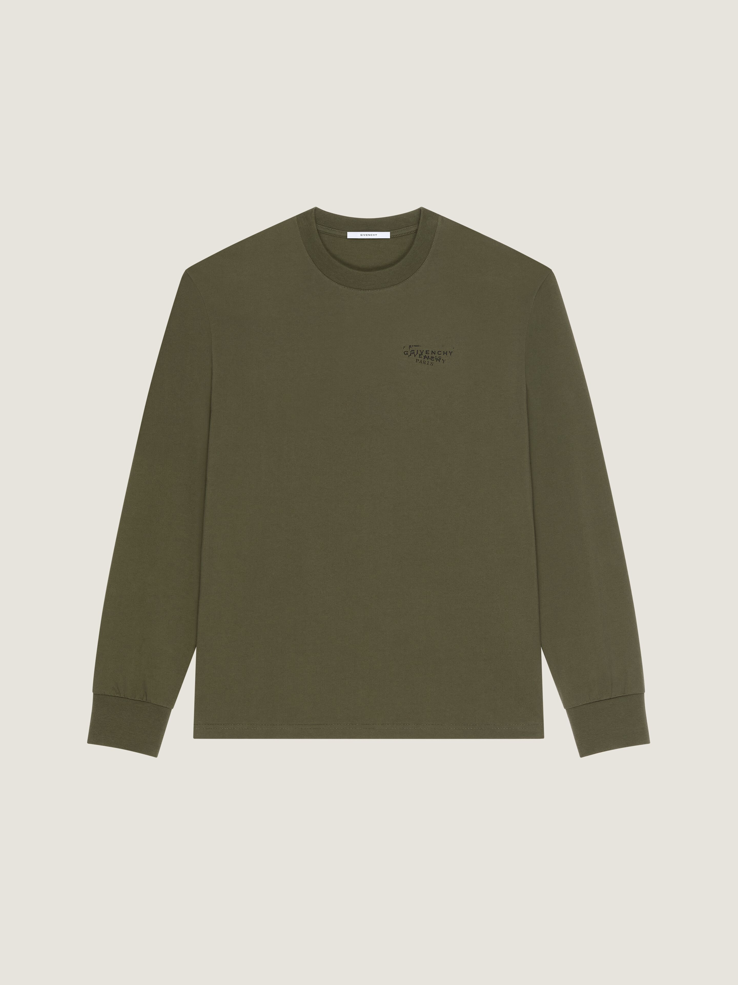 T-SHIRT IN COTTON WITH GIVENCHY STAMP PRINT - 1