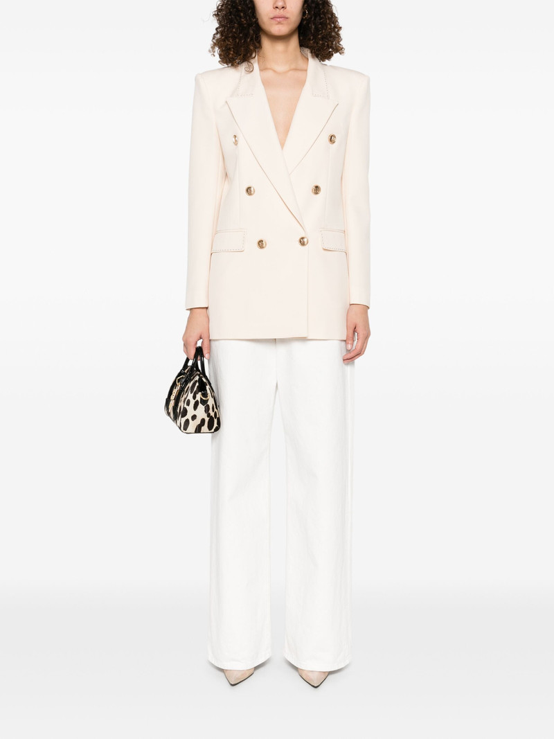 Elisabetta Franchi Contrasting-stitching Virgin-wool Blazer 4