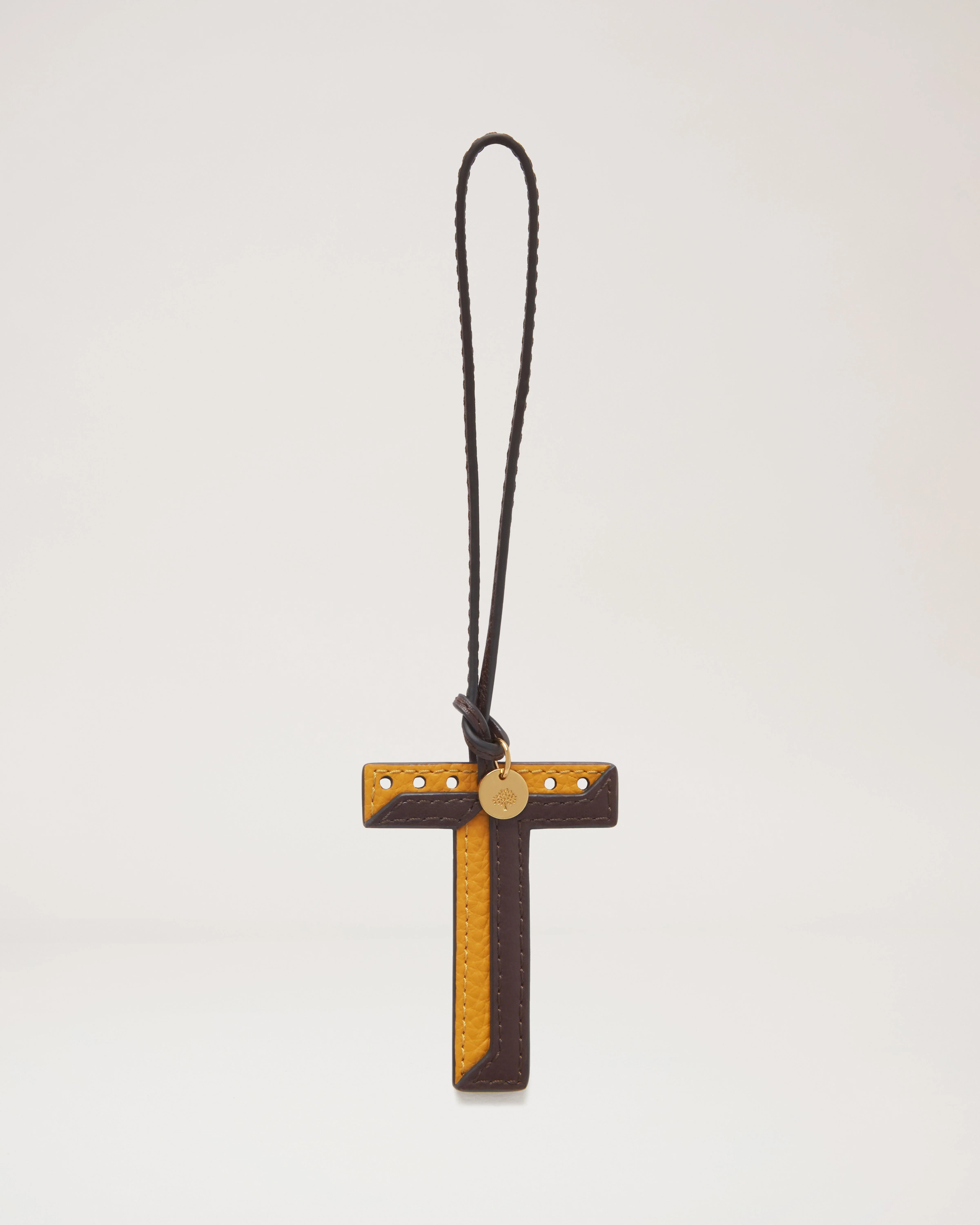 Bi-Colour Leather Keyring - T
Deep Amber Silky Calf - 1