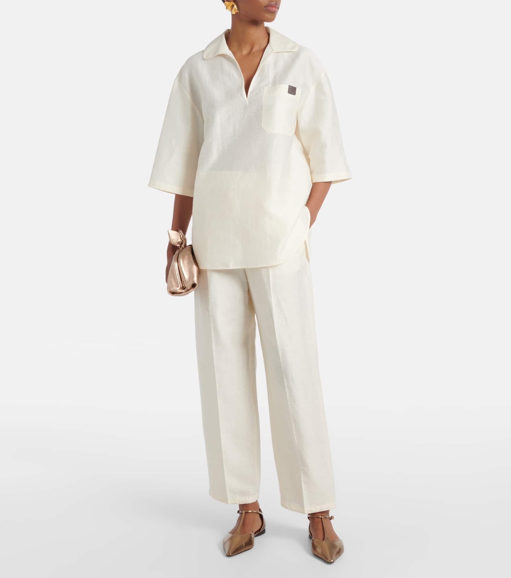 Osiride linen and silk-blend polo shirt - 2