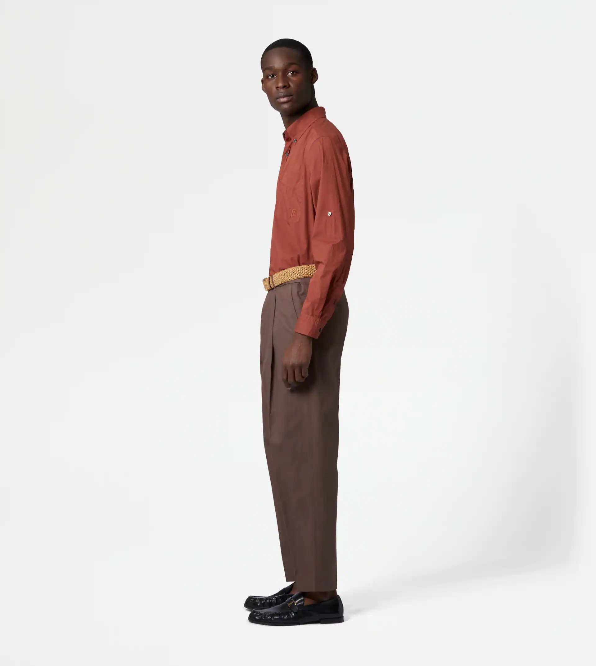 TROUSERS WITH DARTS - BROWN - 4