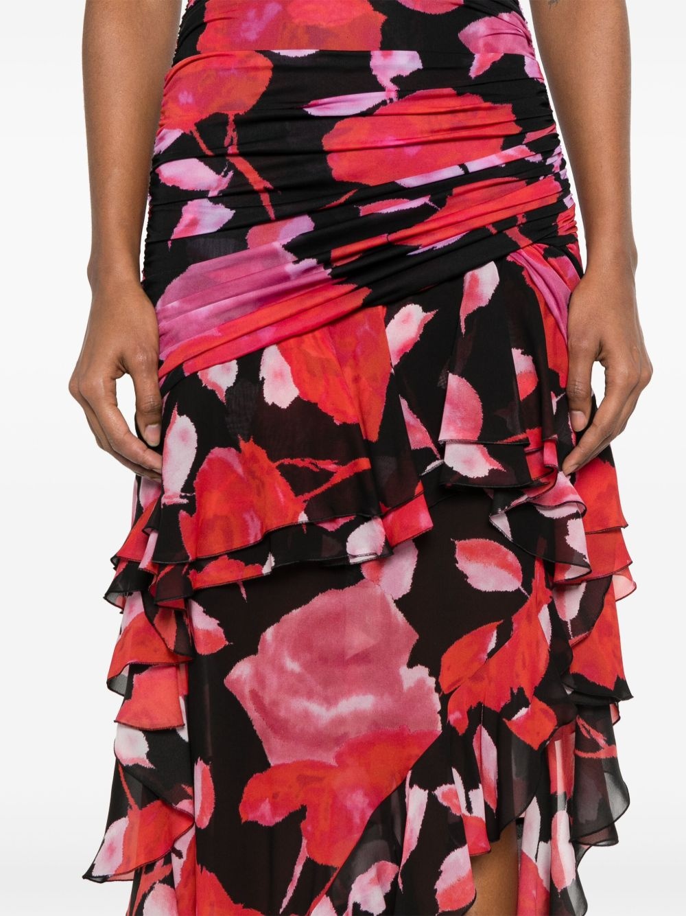 floral-print ruffled maxi dress - 5