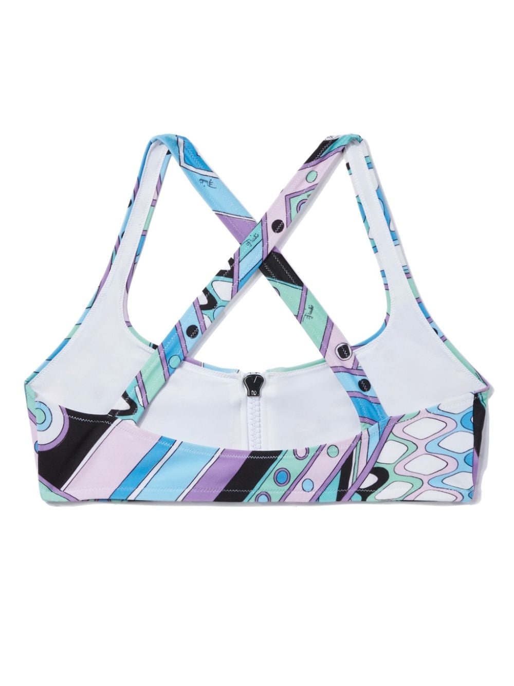 Vivara-print zip-up bikini top - 2