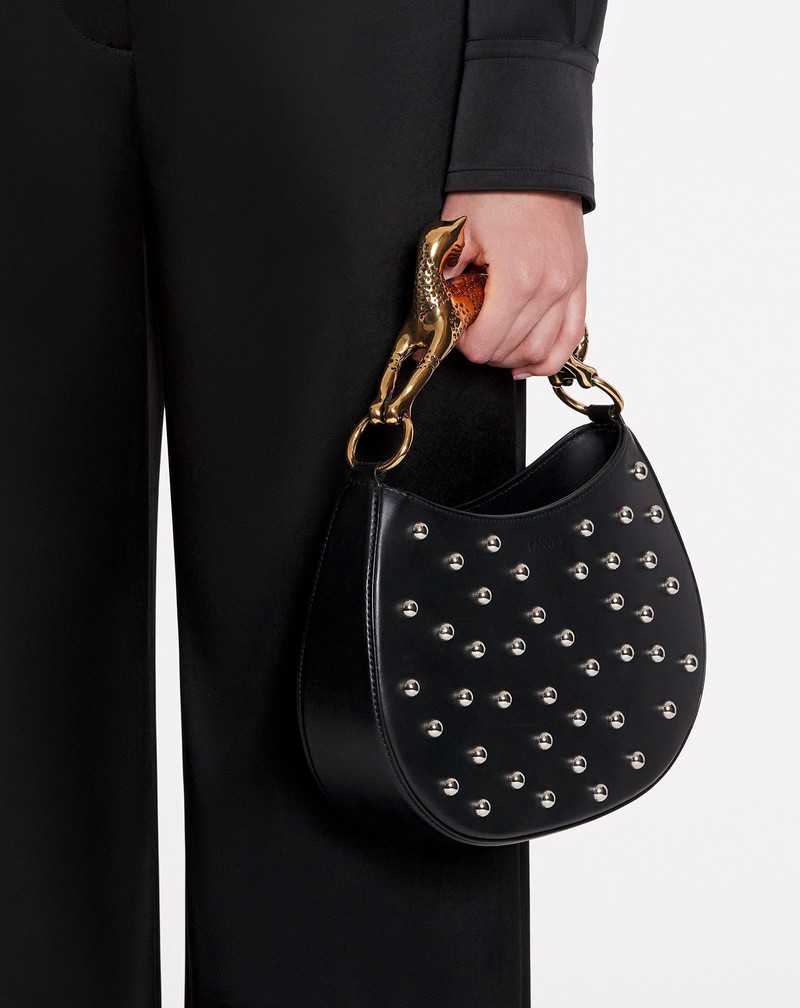 Lanvin SMALL-MEDIUM STUDDED LEATHER HOBO CAT BAG outlook