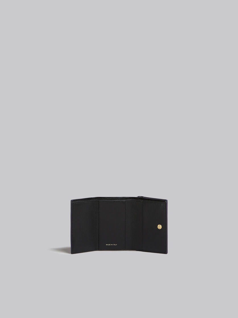 GREY AND BLACK LEATHER TRI-FOLD WALLET - 2