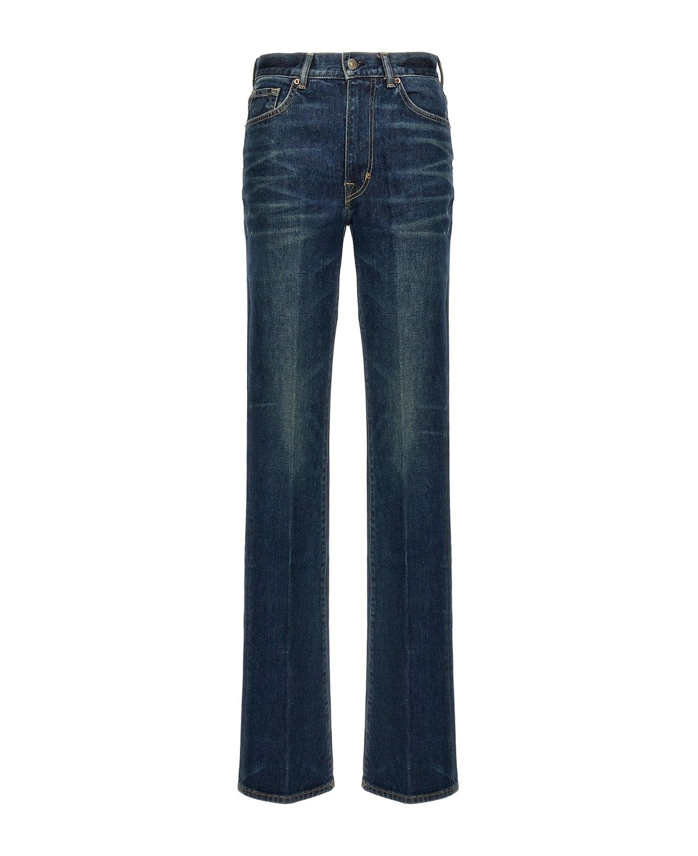 Stretch Raw Denim Flared Jeans - 1