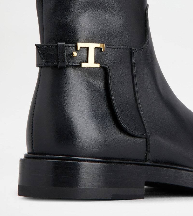 ANKLE BOOTS IN LEATHER - BLACK 5