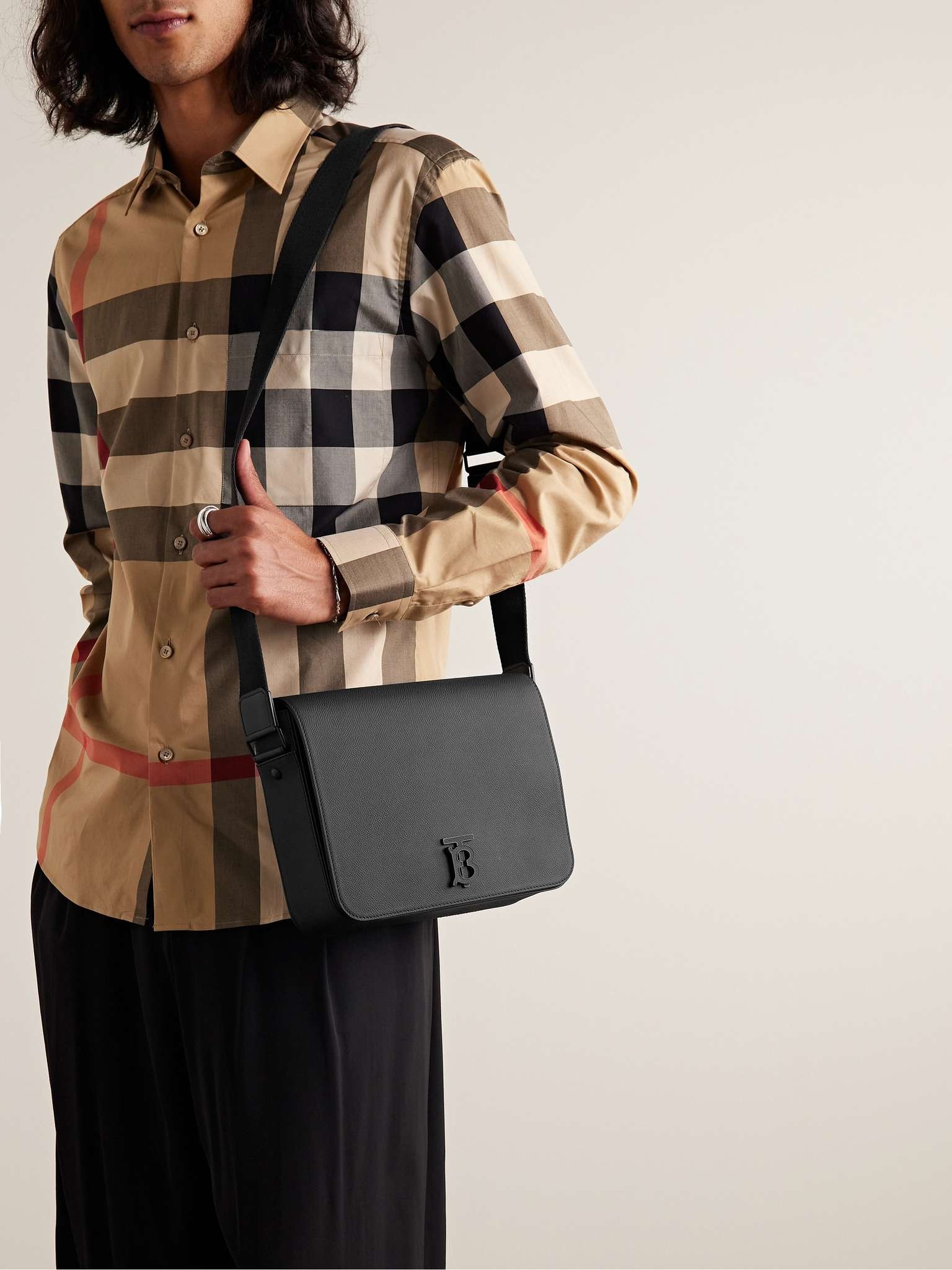 Logo-Embellished Full-Grain Leather Messenger Bag - 2