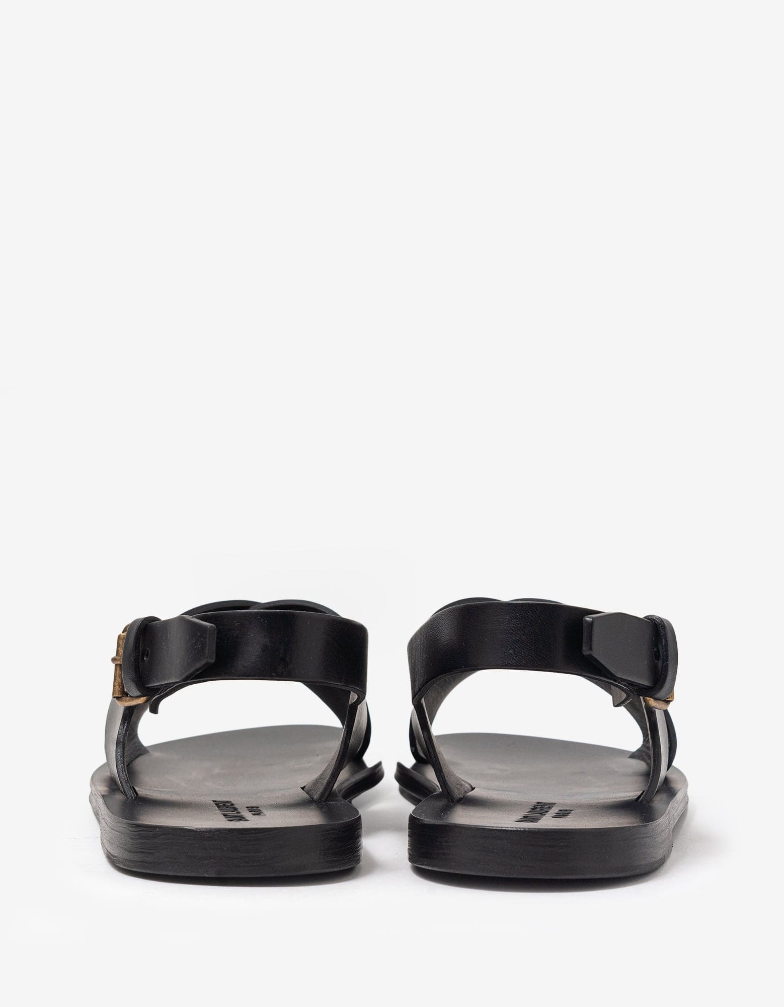 Saint Laurent Black Mojave Leather Sandals - 8