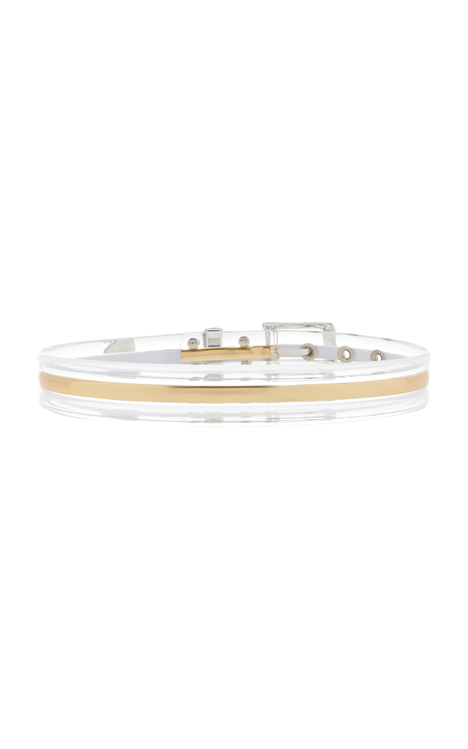 Metal-Detailed PVC Belt gold - 3